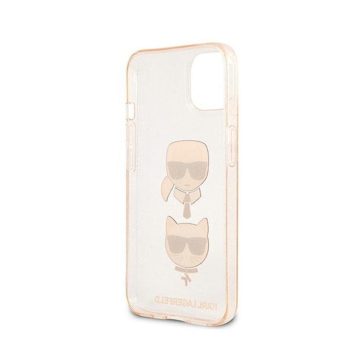 Karl Lagerfeld KLHCP13SKCTUGLGO iPhone 13 mini 5.4 zloto aukso spalvos deklas Glitter Karl`s & Choupette