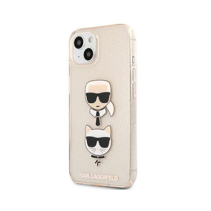 Karl Lagerfeld KLHCP13SKCTUGLGO iPhone 13 mini 5.4 zloto aukso spalvos deklas Glitter Karl`s & Choupette