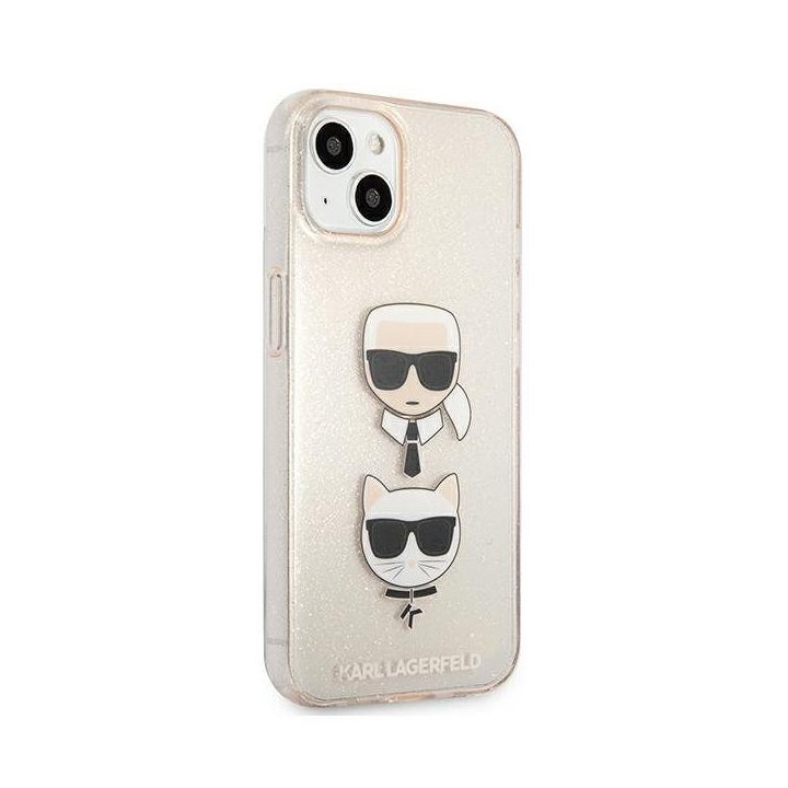 Karl Lagerfeld KLHCP13SKCTUGLGO iPhone 13 mini 5.4 zloto aukso spalvos deklas Glitter Karl`s & Choupette