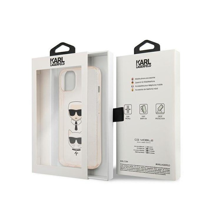 Karl Lagerfeld KLHCP13SKCTUGLGO iPhone 13 mini 5.4 zloto aukso spalvos deklas Glitter Karl`s & Choupette