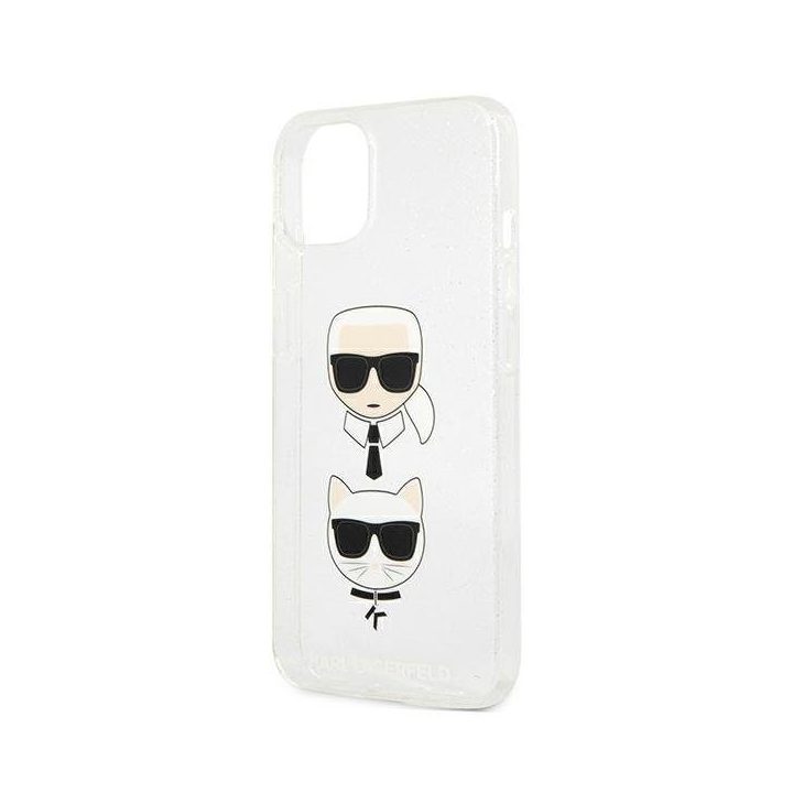 Karl Lagerfeld KLHCP13SKCTUGLS iPhone 13 mini 5.4 sidabrinis deklas Glitter Karl`s & Choupette