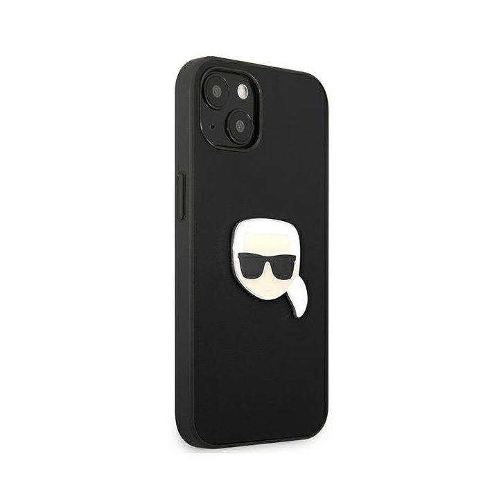 Karl Lagerfeld KLHCP13SPKMK iPhone 13 mini 5,4 juodas deklas Odinis Ikonik Karl`s Head Metal