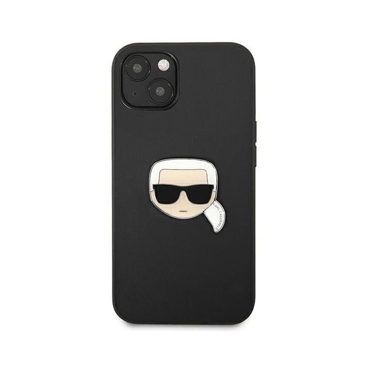 Karl Lagerfeld KLHCP13SPKMK iPhone 13 mini 5,4 juodas deklas Odinis Ikonik Karl`s Head Metal