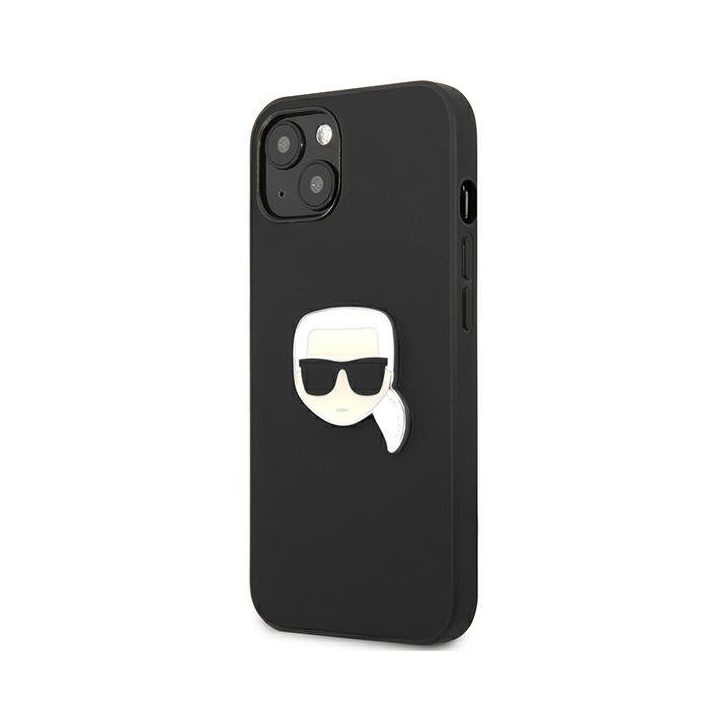 Karl Lagerfeld KLHCP13SPKMK iPhone 13 mini 5,4 juodas deklas Odinis Ikonik Karl`s Head Metal
