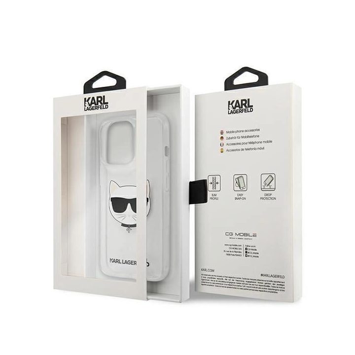 Karl Lagerfeld KLHCP13XCTR iPhone 13 Pro Max 6.7 deklas, skaidrus, Choupette Head