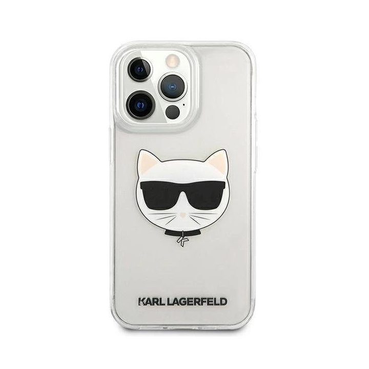 Karl Lagerfeld KLHCP13XCTR iPhone 13 Pro Max 6.7 deklas, skaidrus, Choupette Head