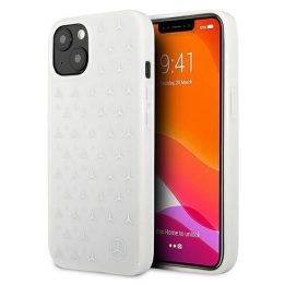 Mercedes MEHCP13MESPWH iPhone 13 6,1 baltos/baltos spalvos deklas Sidabrinis žvaigždžių raštas