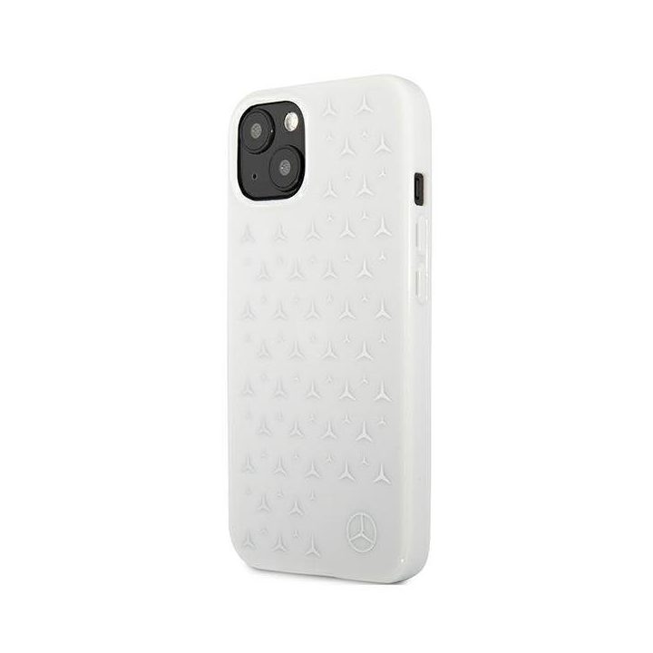 Mercedes MEHCP13SESPWH iPhone 13 mini 5,4 baltas/baltas deklas Sidabrinis žvaigždžių raštas