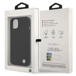 Dėklas BMW BMHCP13MSILBK iPhone 13 6,1 juodas/juodas deklas Silikono parašas