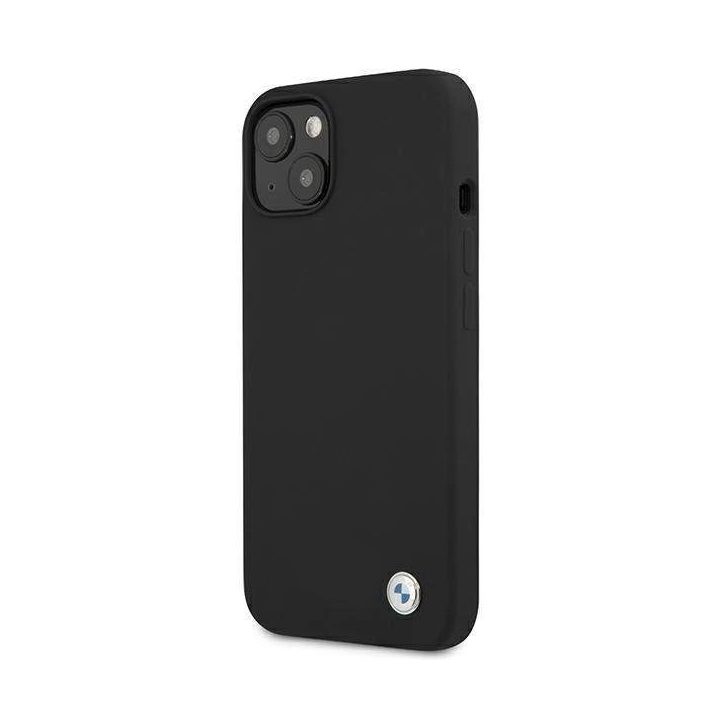 Dėklas BMW BMHCP13MSILBK iPhone 13 6,1 juodas/juodas deklas Silikono parašas