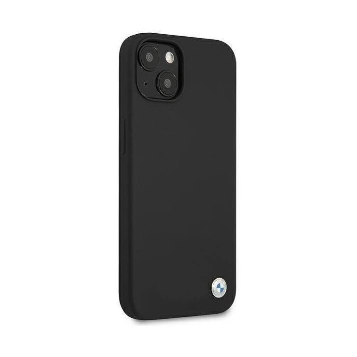 Dėklas BMW BMHCP13MSILBK iPhone 13 6,1 juodas/juodas deklas Silikono parašas