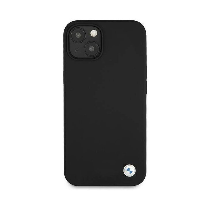 Dėklas BMW BMHCP13MSILBK iPhone 13 6,1 juodas/juodas deklas Silikono parašas