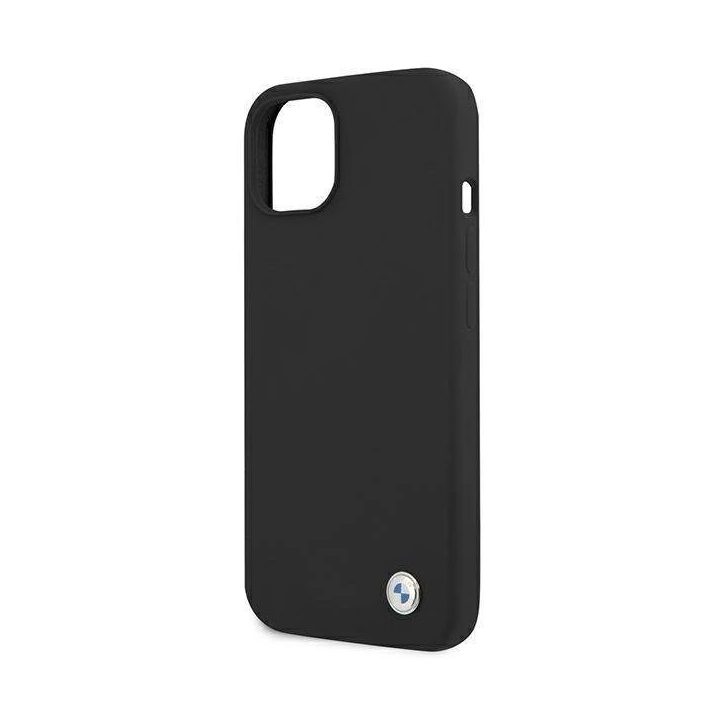 Dėklas BMW BMHCP13MSILBK iPhone 13 6,1 juodas/juodas deklas Silikono parašas