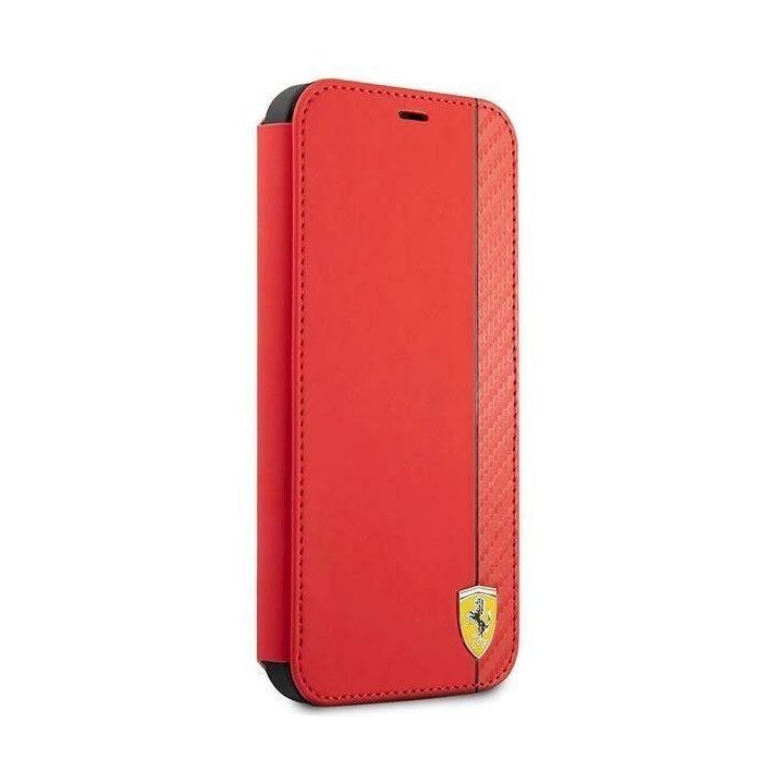 Ferrari FESAXFLBKP13SRE iPhone 13 mini 5.4 raudona/raudona knyga On Track Carbon Stripe