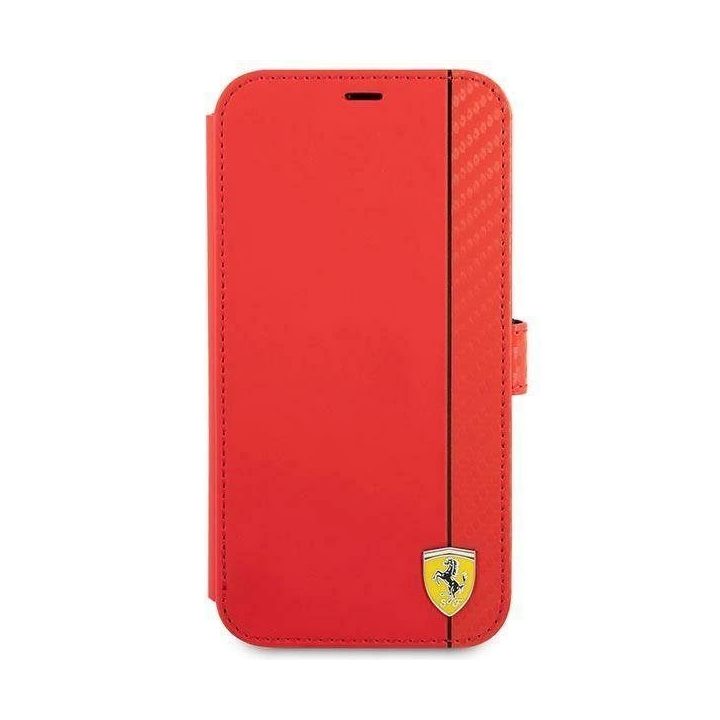 Ferrari FESAXFLBKP13SRE iPhone 13 mini 5.4 raudona/raudona knyga On Track Carbon Stripe