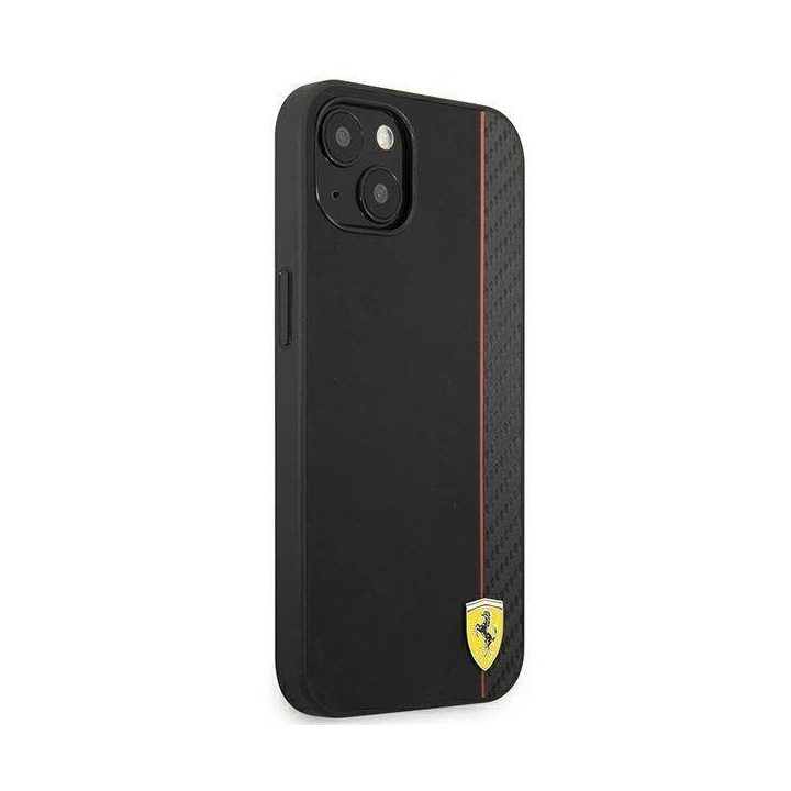 Ferrari FESAXHCP13SBK iPhone 13 mini 5,4 juodos/juodos spalvos deklas On Track Carbon Stripe