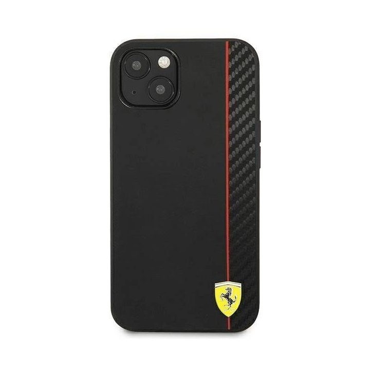 Ferrari FESAXHCP13SBK iPhone 13 mini 5,4 juodos/juodos spalvos deklas On Track Carbon Stripe