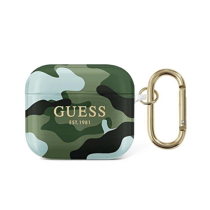 Guess GUA3UCAMA AirPods 3 dangtelis žalia/aki Camo kolekcija