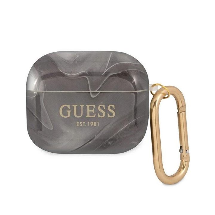 Guess GUA3UNMK AirPods 3 dangtelis juodas/juodas Marmuro kolekcija