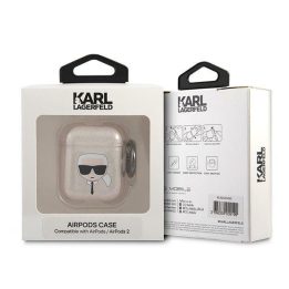 Karl Lagerfeld KLA2UKHGD AirPods dangtelis złoty/gold Glitter Karl`s Head