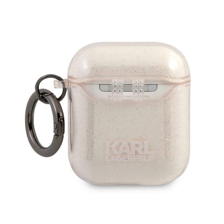 Karl Lagerfeld KLA2UKHGD AirPods dangtelis złoty/gold Glitter Karl`s Head