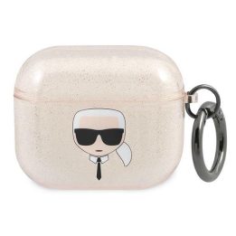 Karl Lagerfeld KLA3UKHGD AirPods 3 dangtelis złoty/gold Glitter Karl`s Head