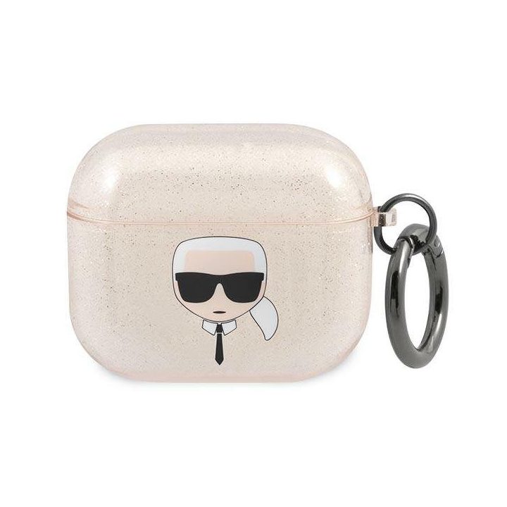 Karl Lagerfeld KLA3UKHGD AirPods 3 dangtelis złoty/gold Glitter Karl`s Head