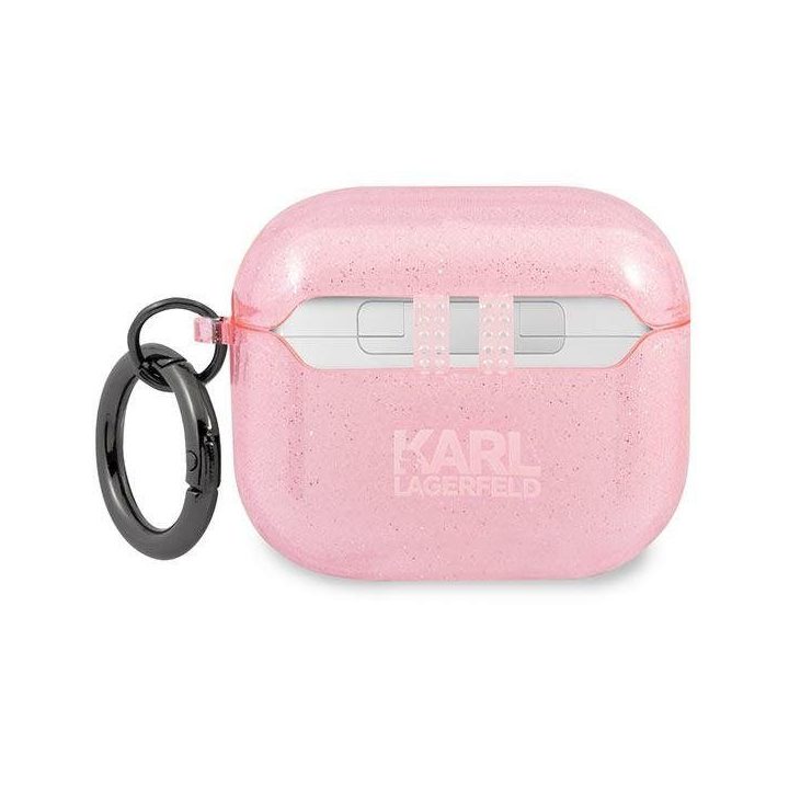 Karl Lagerfeld KLA3UKHGP AirPods 3 dangtelis różowy/pink Glitter Karl`s Head