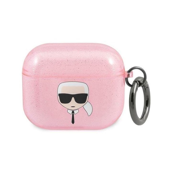 Karl Lagerfeld KLA3UKHGP AirPods 3 dangtelis różowy/pink Glitter Karl`s Head