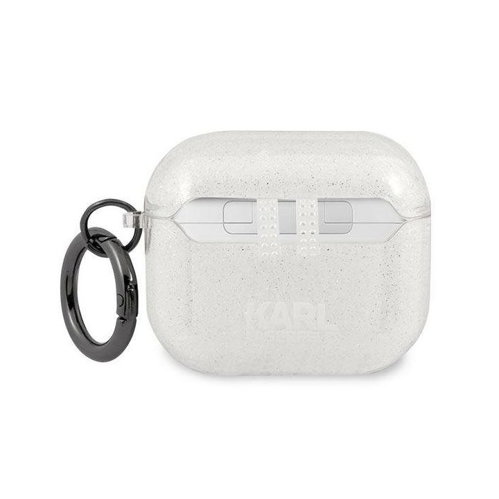 Karl Lagerfeld KLA3UKHGS AirPods 3 dangtelis sidabrinis/ sidabrinis Glitter Karl`s Head