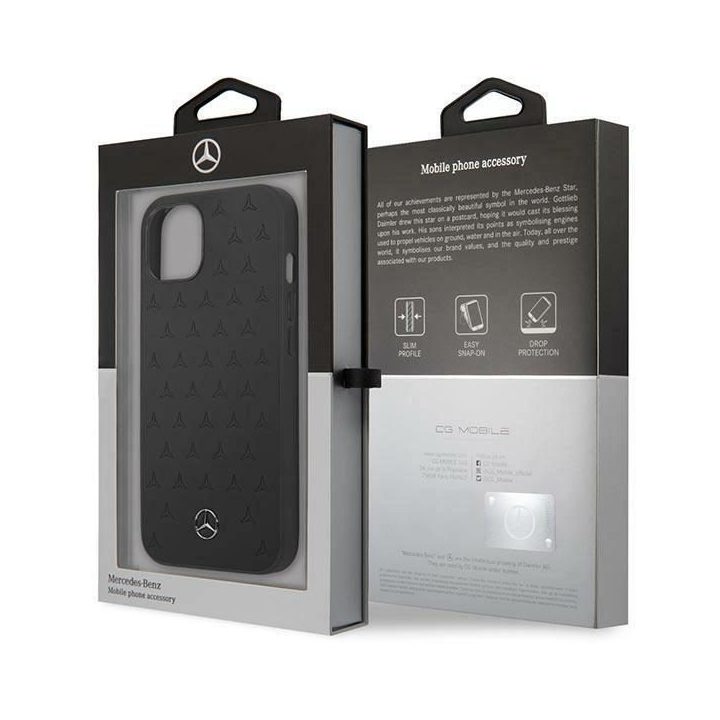 Mercedes MEHCP13SPSQBK iPhone 13 mini 5,4 juodos/juodos spalvos deklas Odinis žvaigždžių raštas