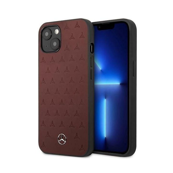 Mercedes MEHCP13SPSQRE iPhone 13 mini 5,4 czerwony/raudonas deklas Odinis žvaigždžių raštas