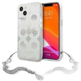 Guess GUHCP13SKPESI iPhone 13 mini 5,4 sidabro/ sidabro spalvos deklas Peony Chain Collection
