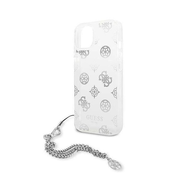 Guess GUHCP13SKPESI iPhone 13 mini 5,4 sidabro/ sidabro spalvos deklas Peony Chain Collection