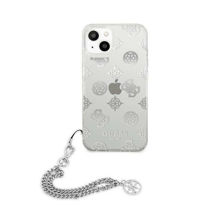 Guess GUHCP13SKPESI iPhone 13 mini 5,4 sidabro/ sidabro spalvos deklas Peony Chain Collection