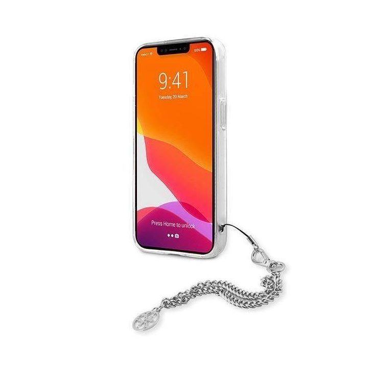 Guess GUHCP13SKPESI iPhone 13 mini 5,4 sidabro/ sidabro spalvos deklas Peony Chain Collection