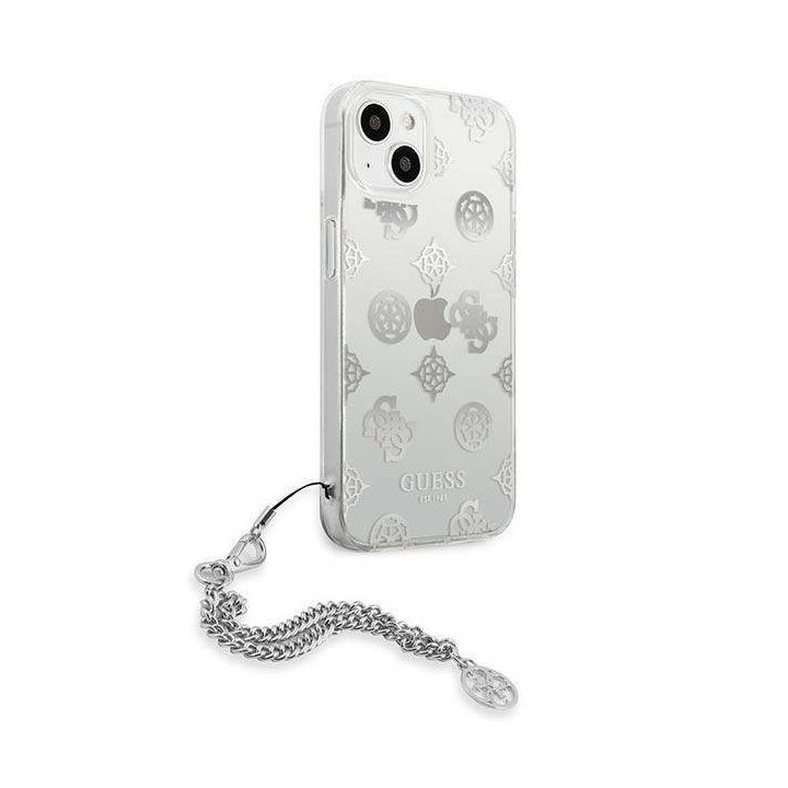 Guess GUHCP13SKPESI iPhone 13 mini 5,4 sidabro/ sidabro spalvos deklas Peony Chain Collection