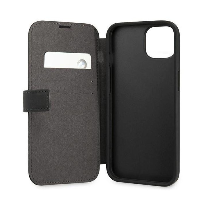 Dėklas BMW BMFLBKP13SSLLBK iPhone 13 mini 5,4 Juodos spalvos/black knyga Parašas