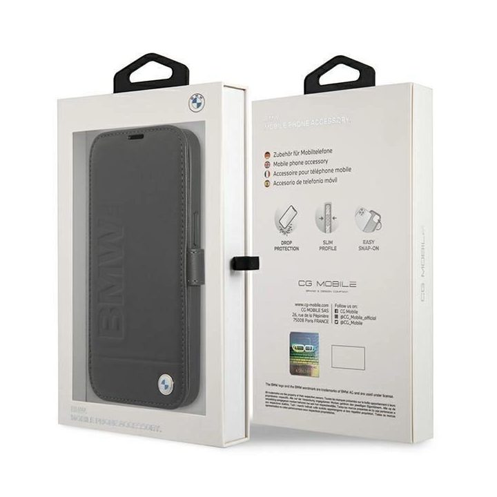 Dėklas BMW BMFLBKP13SSLLBK iPhone 13 mini 5,4 Juodos spalvos/black knyga Parašas
