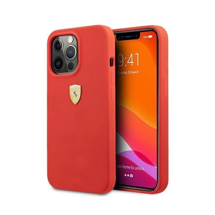 Ferrari FESSIHCP13XRE iPhone 13 Pro Max 6,7 raudonas/raudonas deklas Silikonas
