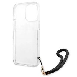 Guess GUHCP13LKCABBK iPhone 13 Pro / 13 6,1 juodas/juodas deklas Camo Strap Collection
