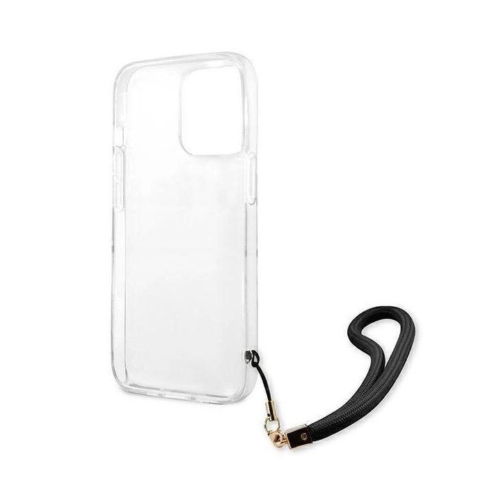 Guess GUHCP13LKCABBK iPhone 13 Pro / 13 6,1 juodas/juodas deklas Camo Strap Collection