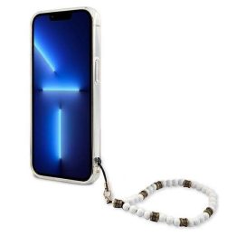 Guess GUHCP13LKPSWH iPhone 13 Pro / 13 6,1 permatomas deklas White Pearl