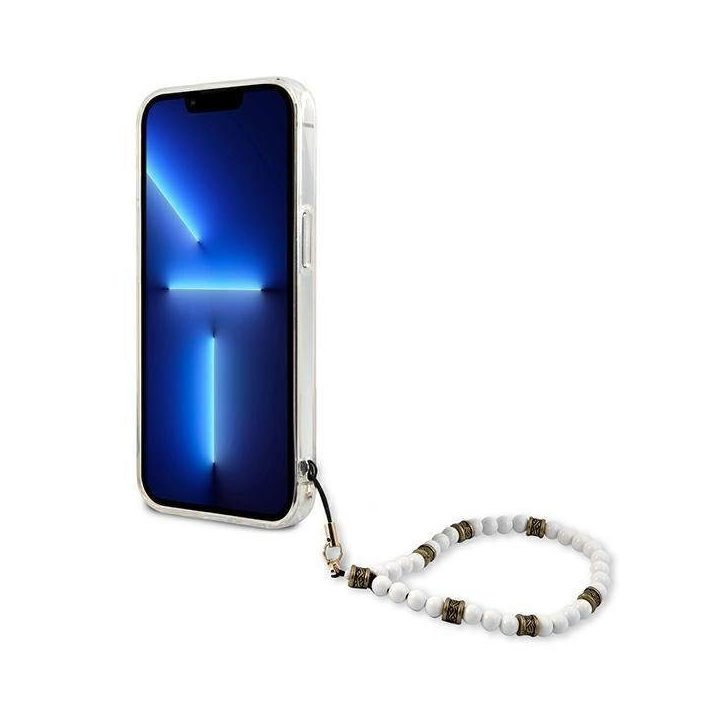 Guess GUHCP13LKPSWH iPhone 13 Pro / 13 6,1 permatomas deklas White Pearl