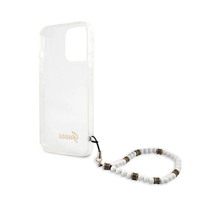 Guess GUHCP13LKPSWH iPhone 13 Pro / 13 6,1 permatomas deklas White Pearl