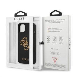 Guess GUHCP13SLS4GGBK iPhone 13 mini 5.4 juodos/juodos spalvos deklas Silikoninis 4G logotipas
