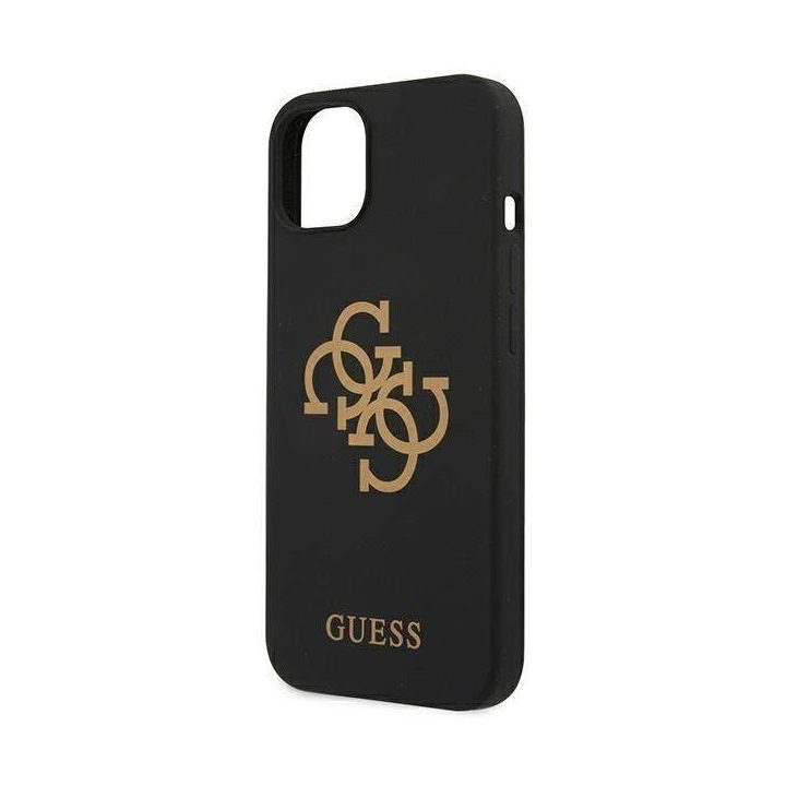 Guess GUHCP13SLS4GGBK iPhone 13 mini 5.4 juodos/juodos spalvos deklas Silikoninis 4G logotipas