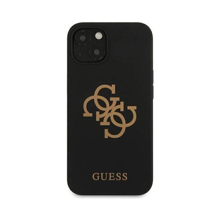 Guess GUHCP13SLS4GGBK iPhone 13 mini 5.4 juodos/juodos spalvos deklas Silikoninis 4G logotipas