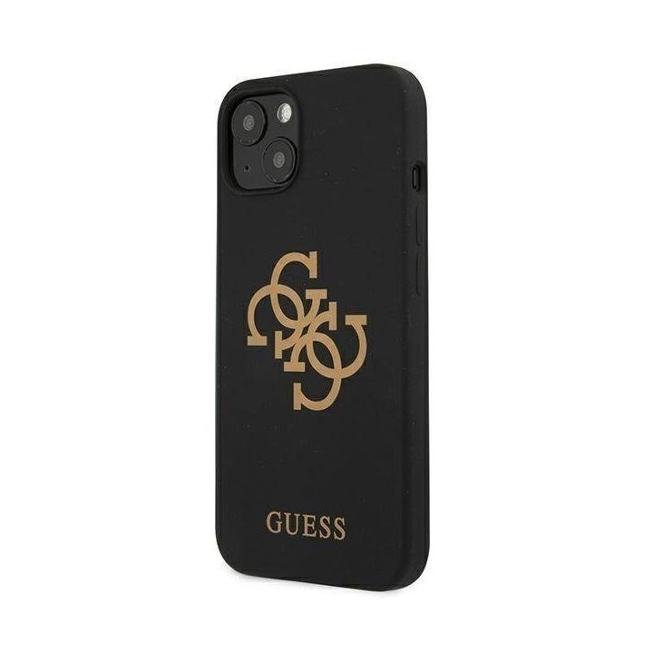 Guess GUHCP13SLS4GGBK iPhone 13 mini 5.4 juodos/juodos spalvos deklas Silikoninis 4G logotipas