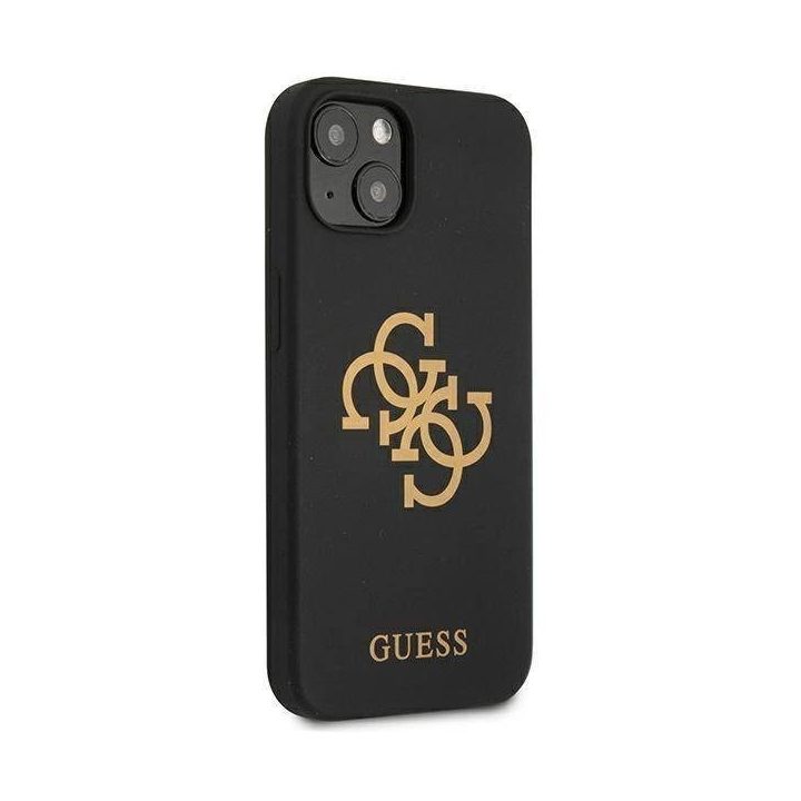 Guess GUHCP13SLS4GGBK iPhone 13 mini 5.4 juodos/juodos spalvos deklas Silikoninis 4G logotipas